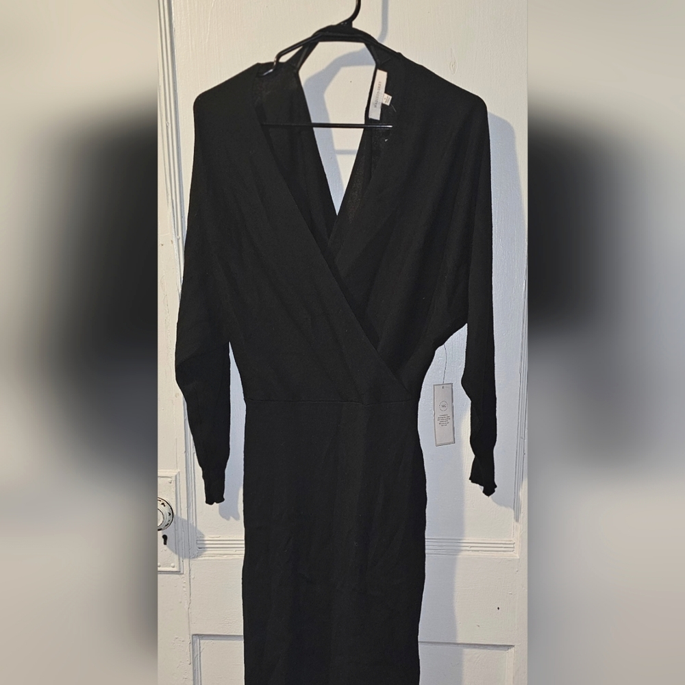 Medium Black Long-Sleeved Sweat Dress by Madison Grey